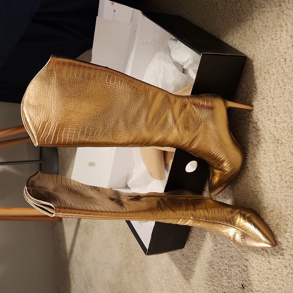 Gold Nine West Boots size 6.5